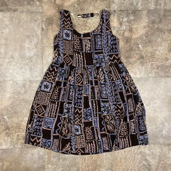 city triangles blue and black multicolor dress with pockets size small - Picture 7 of 8